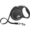 Flexi Guinzaglio per Cani in Fettuccia L 5 mt fino a 50 Kg Black Design, nero