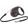 Flexi Guinzaglio per Cani in Corda S 5 mt fino a 12 Kg Black Design, rosa