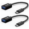 Syntech Adattatore USB-C a USB, Confezione da 2 Adattatori USB-C a USB 3.0, 10Gbps Type-C, Adattatore USB Thunderbolt 3 a USB Cavo OTG, Compatibile con iPhone 17/16/15, iPad, MacBook Pro/Air/Neo, Nero