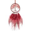 Weldomcor Acchiappasogni Fatto a Mano Auto Dreamcatcher Bohemien Piuma Indiano Acchiappasogni per Le Ragazze Kids Bedroom Wall Hanging Decorazione Regalo di Benedizione, Rosso