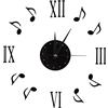 TOPINCN Orologi da Parete Sticker Note Musicali 3D Note Musicali e Numeri Romani Disco in Vinile Modern Interior Design Home Decor 30-60CM