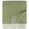 LINEN & COTTON Soffice Calda Coperta Copriletto Plaid Sofia con Frange - 100% Pura Lana Neozelandese, Verde Oliva (130 x 170 cm) per Sofa Divano Sedia Soggiorno Letto Viaggio Picnic Esterno Inverno