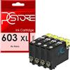 PcStore 603 XL 4 Cartucce Nero Compatibili per Epson 603XL per Workforce WF-2810 WF-2820 WF-2830 WF-2840 WF-2845 WF-2870 Expression Home XP-2100 XP-2150 XP-2155 XP-3100 XP-3150 XP-3155 XP-4150