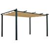 LBSIGN Pergola 3x4 In Alluminio Gazebo Antracite Telo Copertura Scorrevole Sabbia