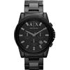 Armani Exchange Orologio cronografo al quarzo da uomo, cassa in acciaio inossidabile nero da 45 mm con bracciale in acciaio inossidabile, AX2093