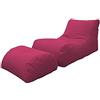 Dmora Talamo Italia - Pouf Crinum, Poltrona Multiuso, Poltroncina Sacco, Pouf poggiapiedi, Made in Italy, 120x80 h60 cm, Fucsia