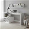 Dmora - Scrivania Valerio, Scrittoio lineare porta PC, Tavolo multiuso per ufficio, Scrivania salvaspazio multiposizione, 100% Made in Italy, cm 140x60h78, Bianco lucido