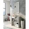 Dmora Mobile da ingresso con specchiera, entratina da atrio con cassetti , Svuotatasche per piccoli appartamenti, cm 80x28h170, colore Bianco e Cemento