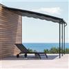 NATERIAL Pergola addossata Yena in acciaio e alluminio struttura grigio antracite L 400 x P 350 x H 270 cm