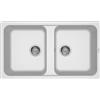 ELLECI Lavello Cucina Fragranite 2 Vasche Incasso con Gocciolatoio Larghezza 86 cm materiale Granitek colore Bianco 68 - LG245068 Life 500