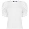 DKNY Puff-Maglietta a Maniche Corte, Taglia Media Blouse, Bianco, S Donna