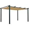 LBSIGN Pergola 3x4 In Alluminio Gazebo Antracite Telo Copertura Scorrevole Sabbia