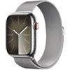 Apple Watch SeriesÂ 9 GPS + Cellular 45mm Cassa in acciaio inossidabile silver - Silver milanese loop