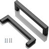ANSIEDIO 2 pezzi Maniglie per Mobile Nero Acciaio Inox Maniglie Armadio Maniglie per Cucina Distanza Fori 128 mm
