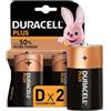 Duracell (1 Confezione) Duracell Plus Batterie 2pz Torcia LR20 MN1300 D Alcaline