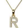 LillyMarie LILLY MARIE Collana Con Pendente Lettera In Oro 333 Con Zirconi Luccicanti E Lunghezza Regolabile