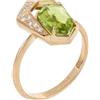 GOLD ART Anello in oro rosa con peridot e diamanti