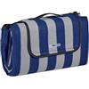Relaxdays Coperta da Picnic XXL, 200 x 200 cm, Plaid Impermeabile da Spiaggia, Isolante, Telo con Manico, Blu/Grigio