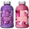 AROMATIKA trust the power of nature Sali da Bagno Set Lavanda & Rosa 2х600g - Sale Marino con Olio Essenziale di Lavanda - con Olio Essenziale Assoluto di Rosa - Cura del Corpo - Rilassamento - Bellezza - Aromaterapia
