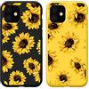 Yoedge 2 Pezzi Cover per Apple iPhone 13 6,1, Squishy Silicone TPU Custodia per Cellulari con Disegni Aesthetic, Ultra Sottile Matte Antiurto Originale Cover Disegno Case per iPhone13, Girasole