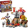 LEGO NINJAGO Torneo: Arena di Battaglia, Giochi d'Avventura per Bambini e Bambine da 7 Anni con 6 Minifigure di Eroi Giocattolo Ninja e Tempio con Funzioni da Costruire, Regalo di Compleanno 71818