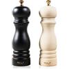 BF BILL.F SINCE 1983 Bill.F, Set di 2 macinini per sale e pepe, in legno, con macina manuale ricaricabile, 17,8 cm, con rotore regolabile in ceramica (nero e beige)