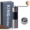 KINGrinder 【Gris hierro】KINGrinder K6 molinillo de café manual con mango recto para French Press, café filtrado y espresso, muelas cónicas de acero inoxidable con consistencia de ensamblaje, capacidad de 25-30 g