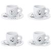 Bialetti Set 4 TAZZINE Moka CAROSELLO Tazze Colazione, Multicolore, Unico, 4