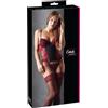 Cottelli Collection - Corsetto in pizzo rosso con giarrettiera integrata