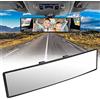 URAQT Specchietto Retrovisore Interno Auto, 310mmx85mm Specchio Retrovisore Convesso Grandangolare, Specchietto Retrovisore Interno Universale con Clip Regolabile per Auto, SUV, Camion