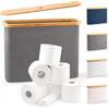 Lonbet - Cestino per Carta Igienica Grigio- Porta Carta Igienica - Organizer Bagno - Cestino Portaoggetti di Bambù, Cestino Bagno Porta Carta Igienica, Organizer per Accessori Bagno