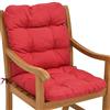 Beautissu Cuscino per sedie da Giardino Flair NL 100x50x8cm - Comoda e soffice Imbottitura - Morbido Cuscino per Interni ed Esterni - Ideale Anche per spiaggine - Rosso