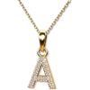 LillyMarie Collana In Oro Con Ciondolo Lettera Personalizzata E Pietre Zirconia