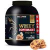 Eric Favre OPTIMAX Whey Proteine Polvere - WPC + Proteine - Con Aminoacidi 17g BCAA & 11g Glutammina - Whey a Basso contenuto di Zucchero Per lo Sviluppo e il Recupero Muscolare - Gusto Biscotti 2kg