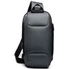 FANDARE Nuovo Zaino Monospalla Antifurto Borsa a Tracolla Uomo Borsa Sportiva,con pochette per password, USB Borsa sul Petto per Trekking/Ciclismo/Viaggio/Sports Impermeabile Poliestere Grigio