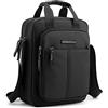 zhongningyifeng Borsa a tracolla da uomo, in nylon, impermeabile, colore nero, per il tempo libero, per lavoro, viaggi, scuola, Nero