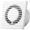 MKK Planet - Ventilatore da bagno Ø 100 mm in Bianco con spina e interruttore a levetta, ventola frontale da incasso, silenziosa, per bagno e cucina, 10 cm