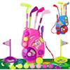 deAO Golf Set Giocattoli per Bambini - Giocattoli da Interno Esterno (Rosa) | Tappetino da Golf, 4 Putter da 60CM, 6 Palline da Golf, Giocattoli per Bambini, Regali di Compleanno per Ragazzi Ragazze