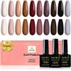 YSUVIN Semipermanente Unghie, 10 Colori Nudo Beige Marrone Nero Grigio Smalto Semipermante, Smalti per Unghie Soak Off UV/LED Nail Art Smalto Per Unghie Manicure Kit, 8ML