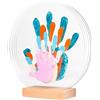 Patrocle LouYou Empreintes de Bonheur - Kit Famiglia 5 Pastello - Impronta Mani e Piedi Bambino - Cofanetto Nascita - Plexiglass e Legno - Made in France - Regalo Festa della Mamma