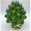 SICILIA BEDDA CAPACI Pigna Siciliana in Ceramica di Caltagirone Decorativa - H 11/12 cm - Verde Scuro - Mod. Gambo Decorato Casuale