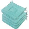 emmevi Set 4 Cuscini Sedia Cotone Morbidi Lavabili Universali Coprisedia Cucina Colore Pastello Turchese