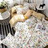 Loussiesd Copripiumino stampato floreale ragazze donne fiori gialli Set di biancheria da letto motivo geometria copripiumino natura botanica tema trapunta matrimoniale camera con 2 federe