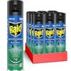 Raid Mosche e Zanzare, Spray Insetticida, Antizanzare e Antimosche, Azione Rapida, Fragranza Eucalipto 12 x 400 ml