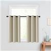 BYSURE Set di 2 tende corte da bistrò, per camera da letto, privacy, per finestre, a risparmio energetico, per bagno, 85 x 115 cm, beige