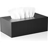 JiaWei Scatola Porta Fazzoletti rettangolare, 23,5x12x7,8 cm,coperchio magnetico e design in rilievo, Realizzata in cartone extra resistente da 1600 g/m², für Haus, Hotel, Büro, Büro, Auto - Nero