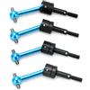 Dilwe Albero di Trasmissione CVD per Auto RC 4 Pezzi, Albero di Trasmissione CVD in Lega di Alluminio da 70 Mm per Auto TT02 1/10 RC(Blu)