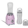 Smeg, Frullatore da Tavolo Compatto PBF01PKEU, 2 Livelli di Velocità, Sicurezza Blocco Motore, 2 Bottiglie da 600 ml in Dotazione, Base Antiscivolo, Avvolgicavo Integrato, 300W, Rosa