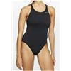 Nike Hydrastrong Solid Black Costume Int. Nero Logo Bia. Donna