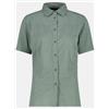 Cmp Woman Shirt Camicia Manica Corta Verde Microqquadretti Donna